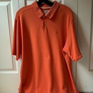 Tommy Bahama orange polo.